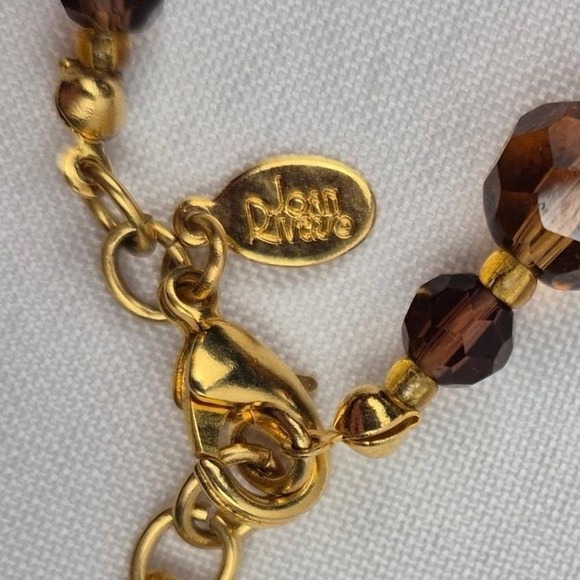 Joan Rivers Tortoise Lucite Bead Necklace 39" Long Gold Tone Statement Signed - Picture 3 of 12